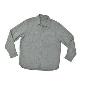 Eddie Bauer Men's Regular Size M Gray Flannel Button Down Shirt Long Sleeve